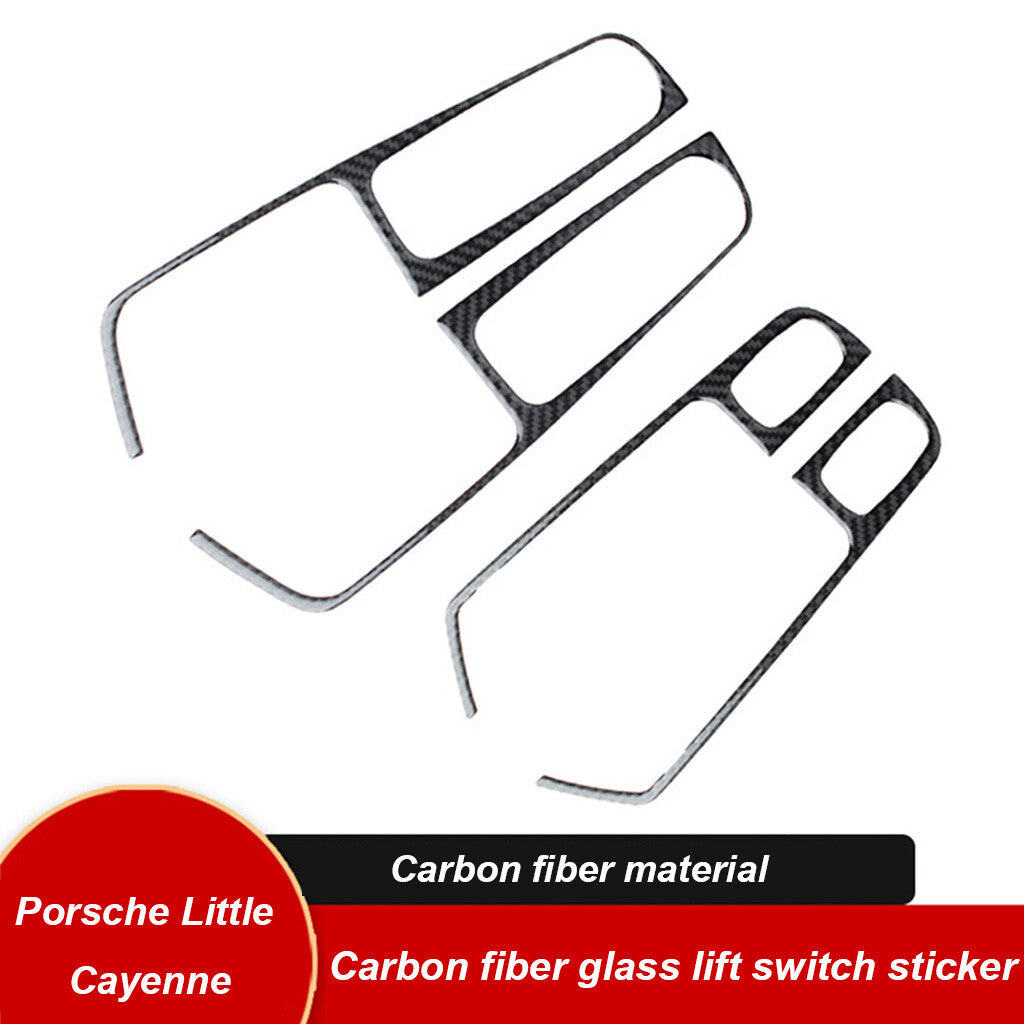 Carbon Fiber Window Lift Switch Button Panel Trim for Porsche Macan 2014-2019