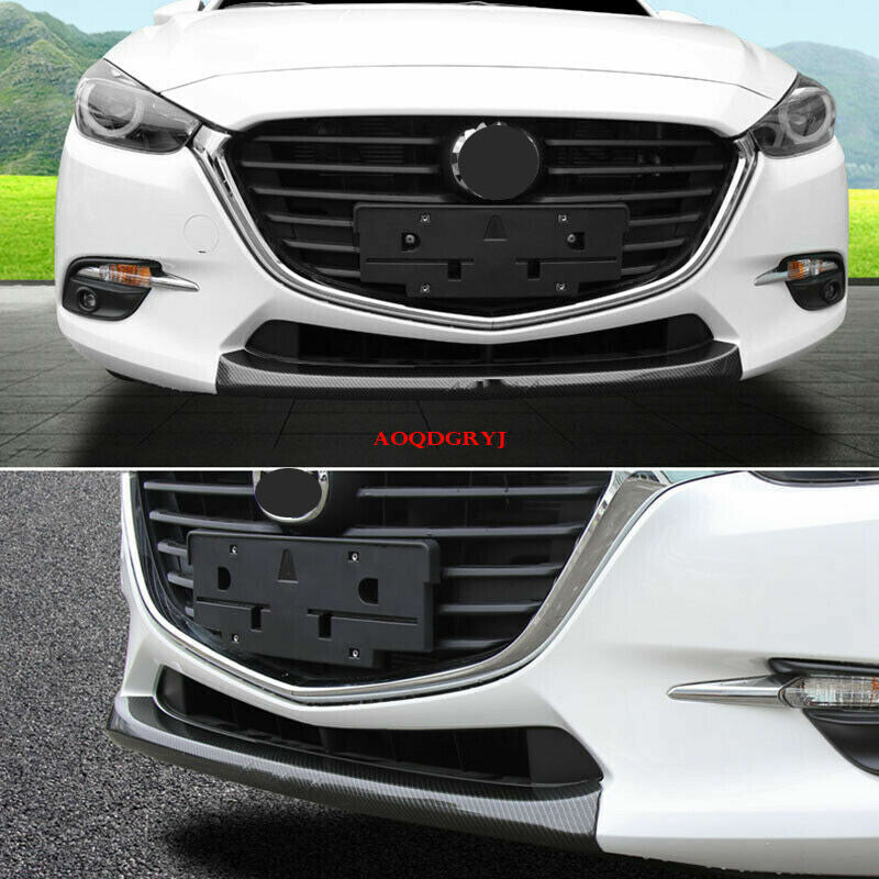 for Mazda 3 Axela 2017-2018 Carbon ABS Front Bumper lip protection Cover Trim 1x