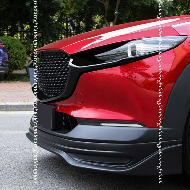 2x for Mazda CX-30 2020-22 Black ABS Front Bumper Grill Moulding Cover Trim Set