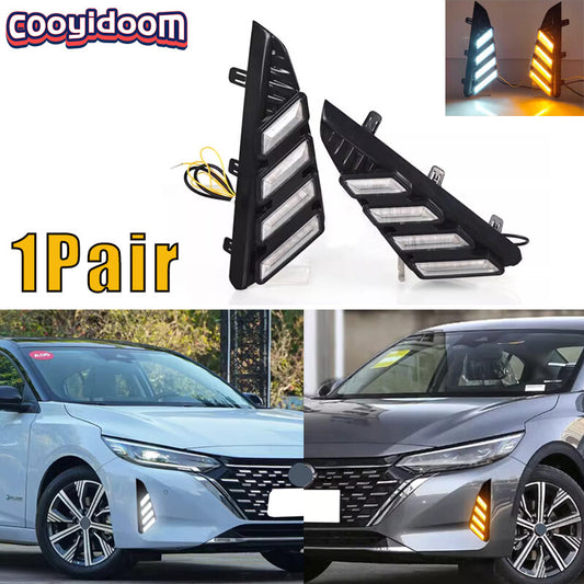 2PC Front Bumper LED Daytime Running Light Fog Lamp for Nissan Sentra 2024-2025