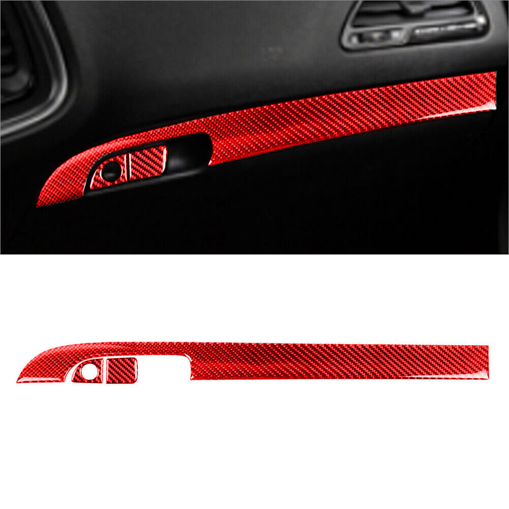 26Pcs for Dodge Charger 2015-20Red Carbon Fiber Interior Full Set Kit Trim Cover