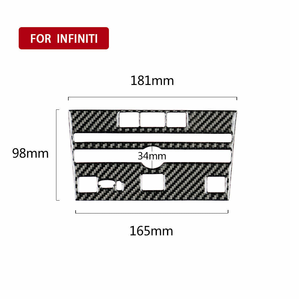 Carbon fiber internal CD panel frame decorative protective cover suitable for Infiniti Q50 Q60 2014-19