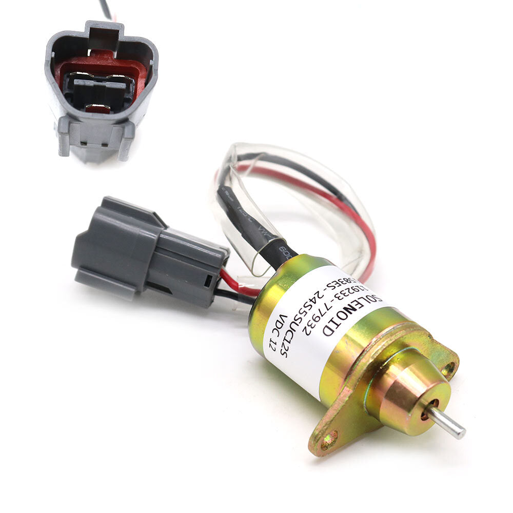 Fuel shut-off solenoid valve 119233-77932 is suitable for Yanmar engines 3TNV88, 3TNE84, 4TNE88, and 4TNE84.