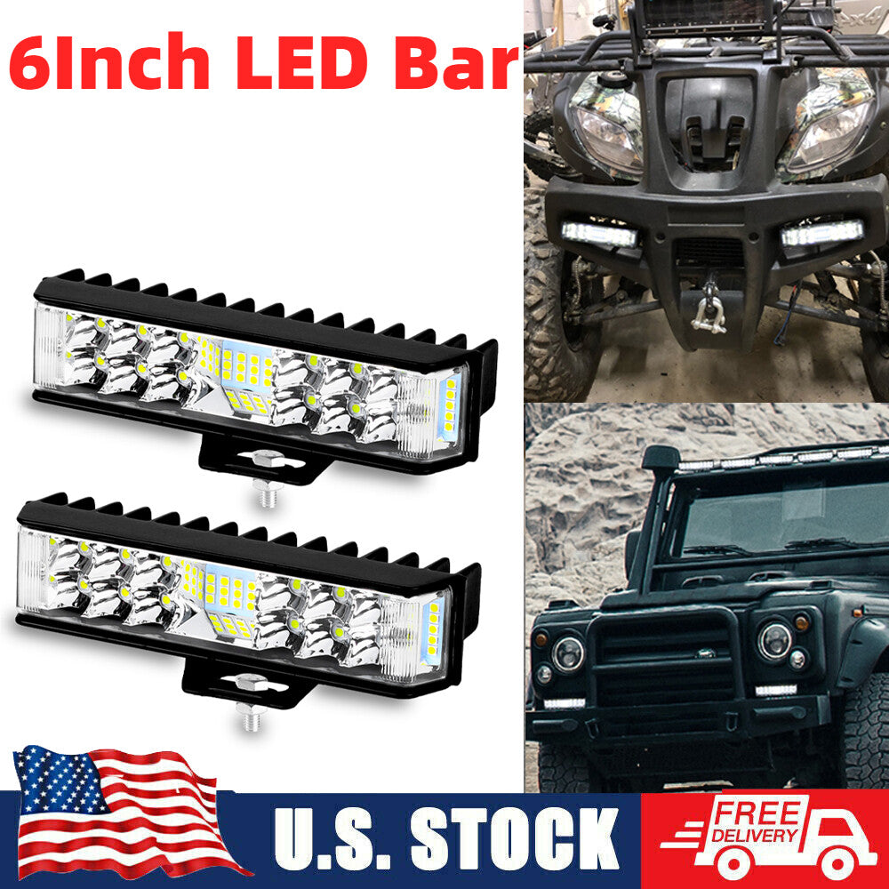 2x 6inch 40W LED Work Light Bar Spot Flood Combo Pods Offroad Driving Fog Lamp