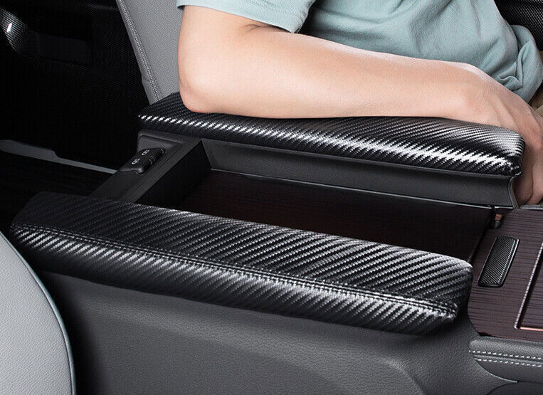 PU Carbon Fiber Style Armrest Box Holster Molding Trim for Toyota for Sienna 21-2024