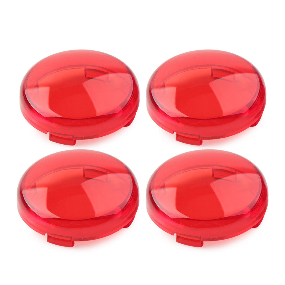 Turn Signal Lens Light Cover Guard for Harley Touring Softail Dyna Red 4pcs
