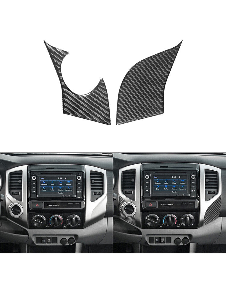 for Toyota Tacoma 2012-2015 2Pcs Center Vent Type-B Trim Cover 4WD Carbon Fiber