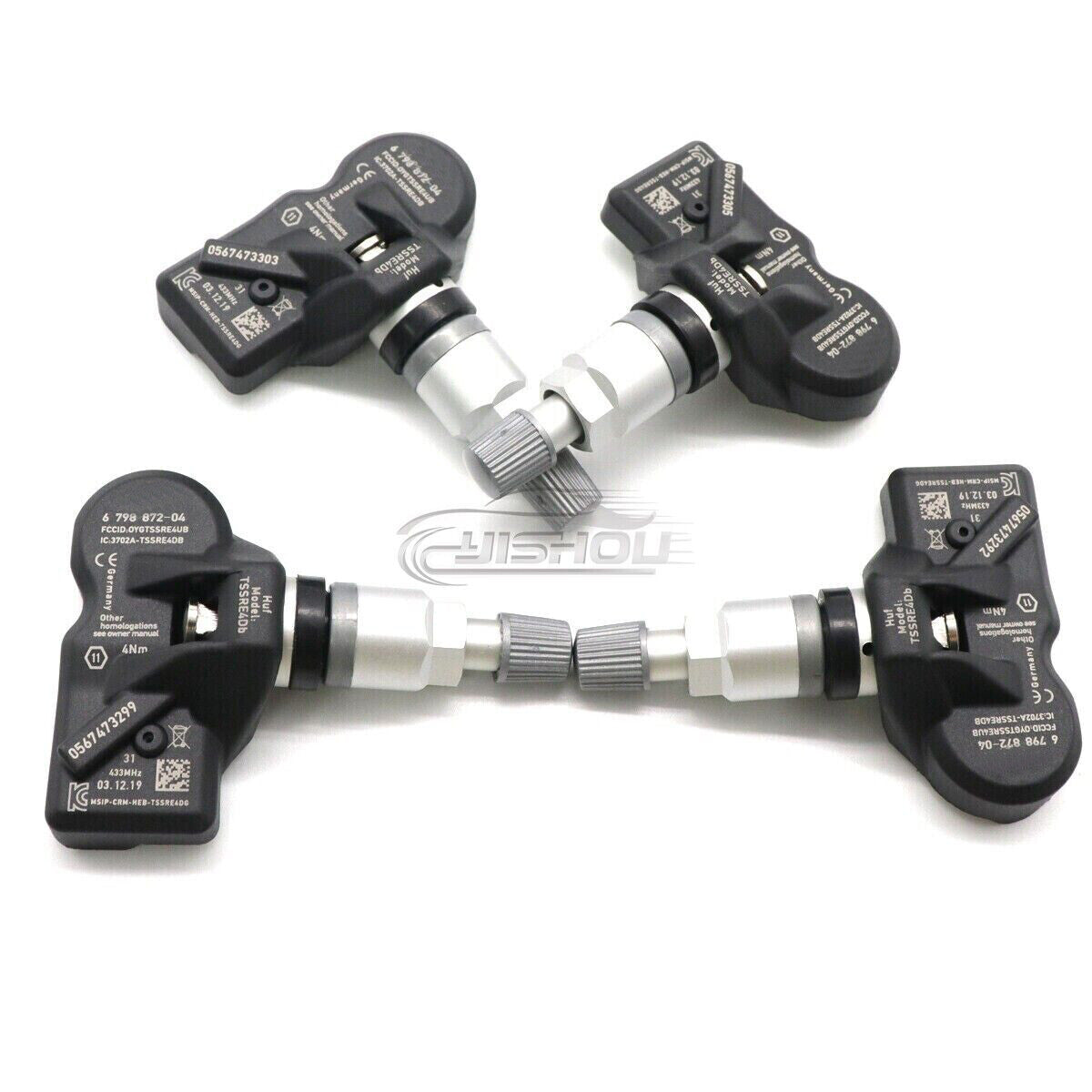 4x 6798872 TPMS tire pressure sensors suitable for BMW 2, 3, 4, 5, 6, 7 series, X1, Z4, for Mini