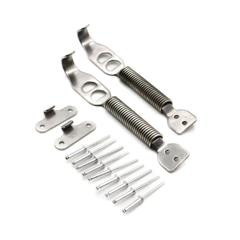 Stainless Steel Car Racing Mount Bonnet Hook Pin Lock Kit Latch Spring Fastener