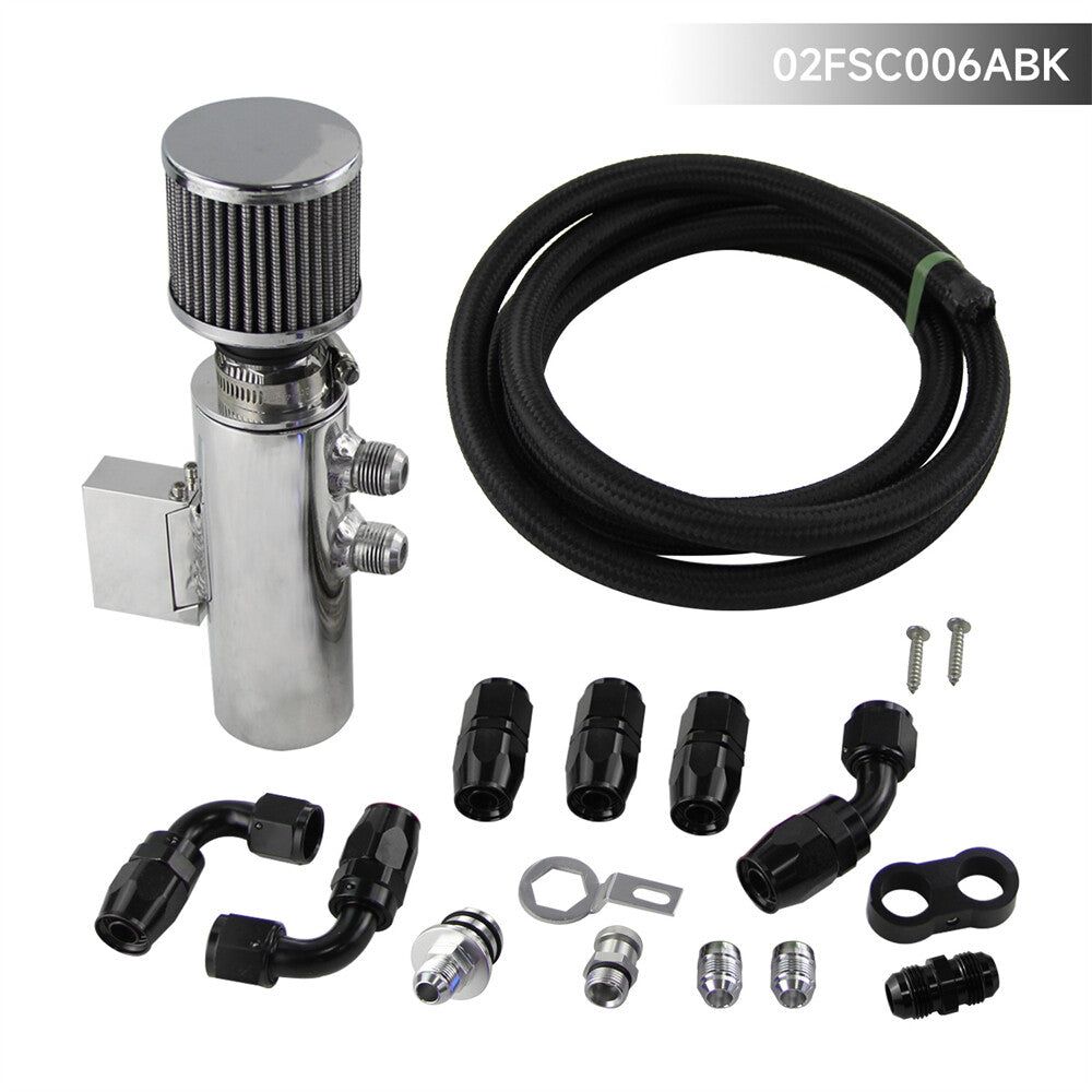 Oil Catch Can Reservoir Breather Filter Hose Fittings Kit for Honda for Civic EG EK