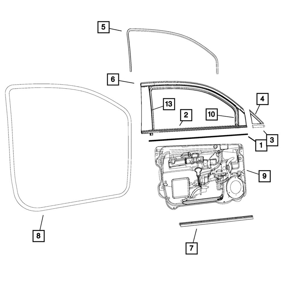 for Fiat 500 2012-2019 1SJ85KX7AA Matte Black Door Mirror Flag Cover Molding