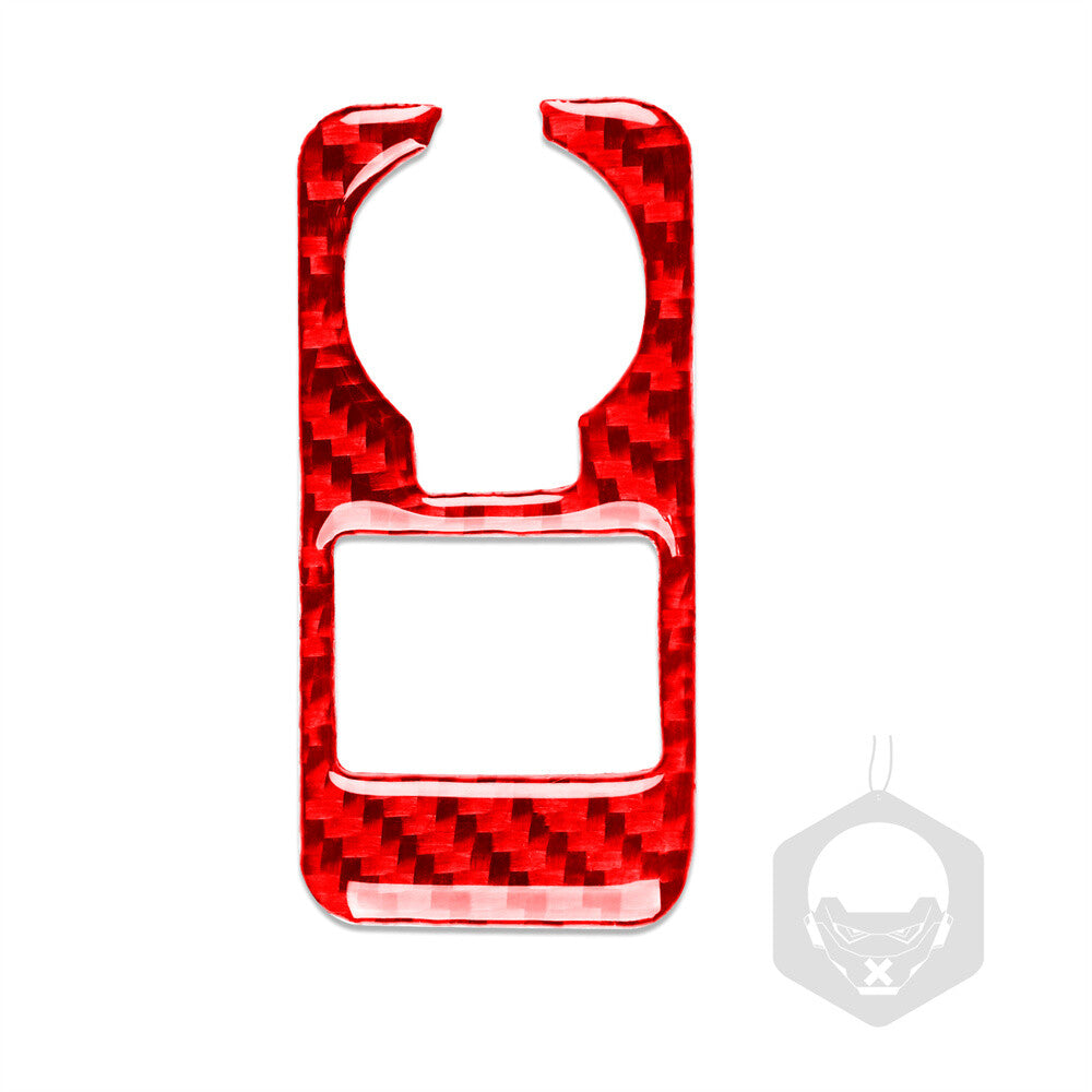 For Toyot@ FJ Cruiser 2007-21Red Carbon Fiber Inner AUX Power Outlet Switch Trim