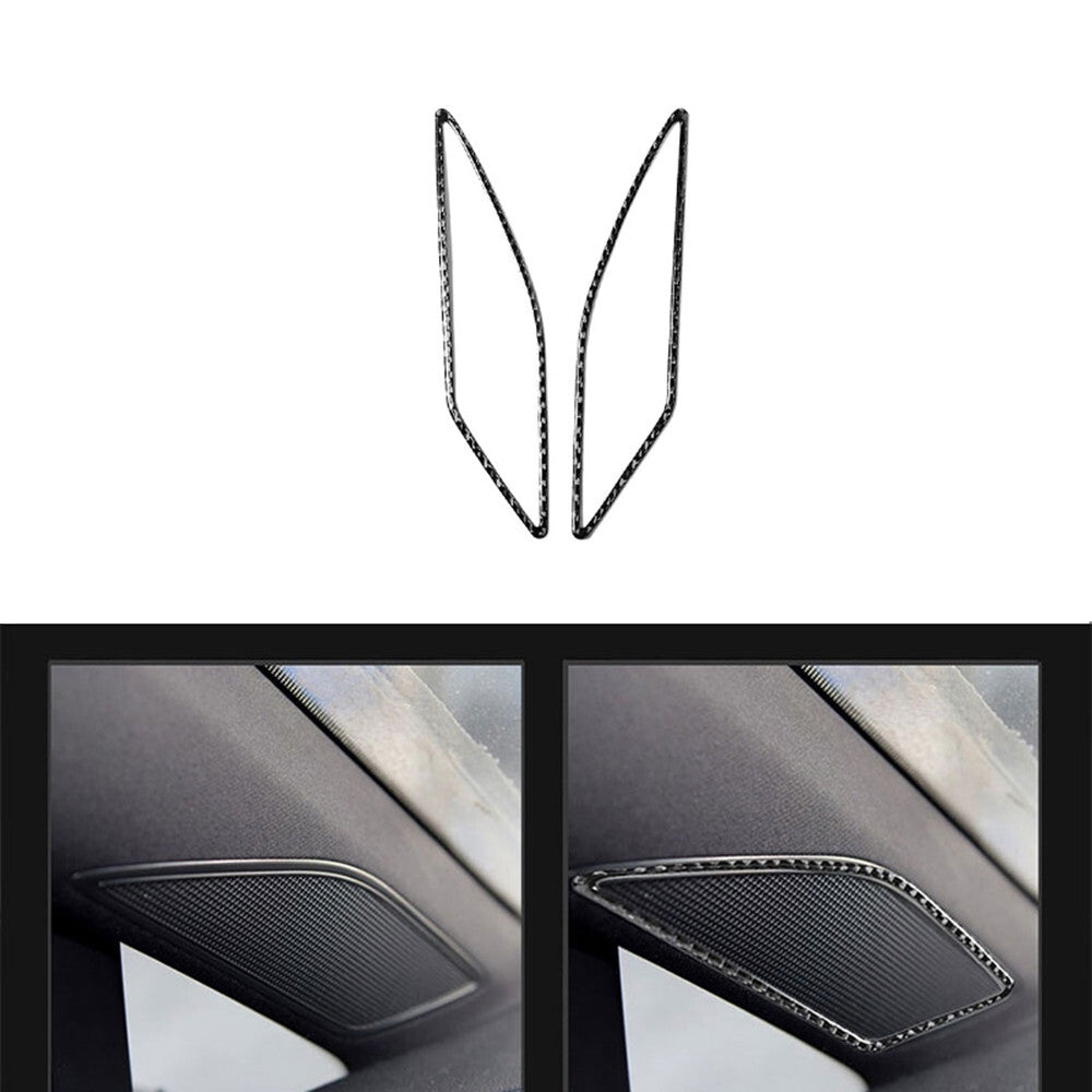 2Pcs Carbon Fiber A Pillar Air Vent Outlet Cover Trim for VW for Golf MK7 2014-2019