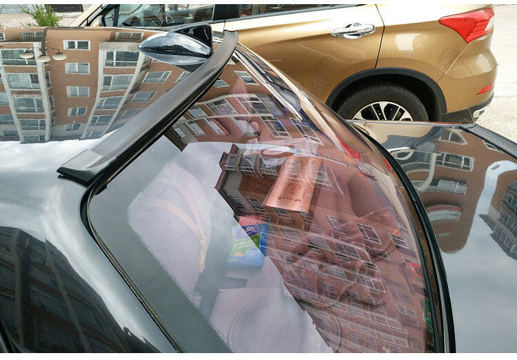Gloss Black 4.9-inch Car Rear Trunk Boiler Lip Roof, Rear Wing Trim, and Tail Fin Kit