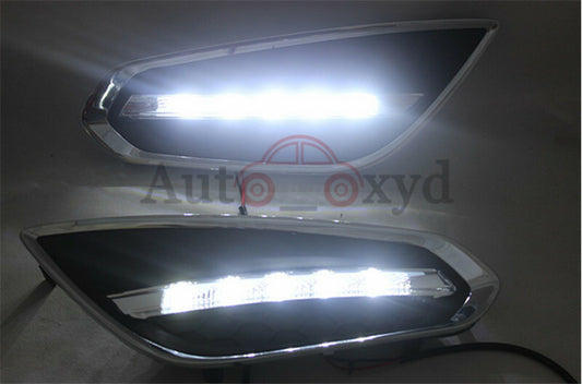 A pair of DRL fog lights and front bumper LED daytime running lights for Volvo S60 T5 09-13