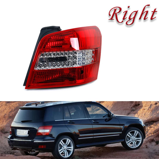 The right rear taillight applies to for Mercedes-Benz W204, GLK200, GLK260, and GLK300 models from 2013 to 2015.