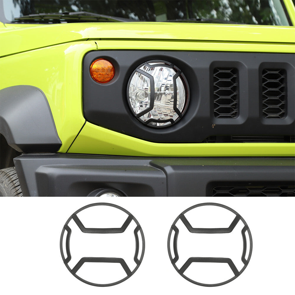 Iron Black Front Headlight Lamp Guard Trim for Suzuki for Jimny 2019+Car Accessories