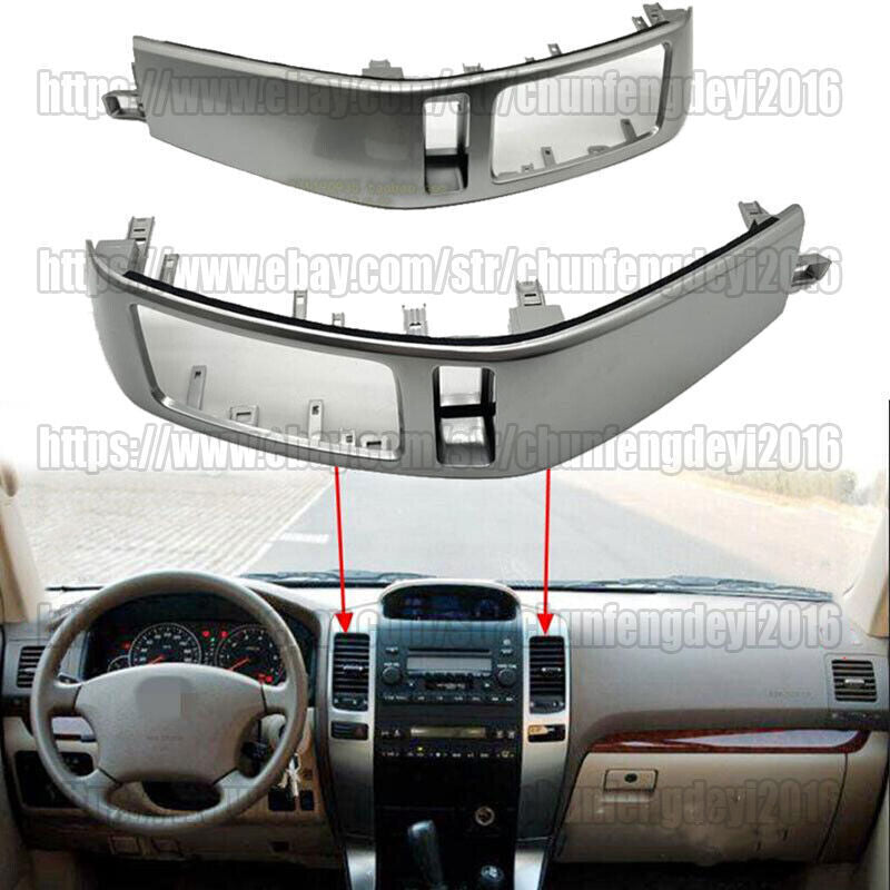 for Toyota for Land Cruiser Prado 03-09 Silver Instrument Air Vent Garnish Cover