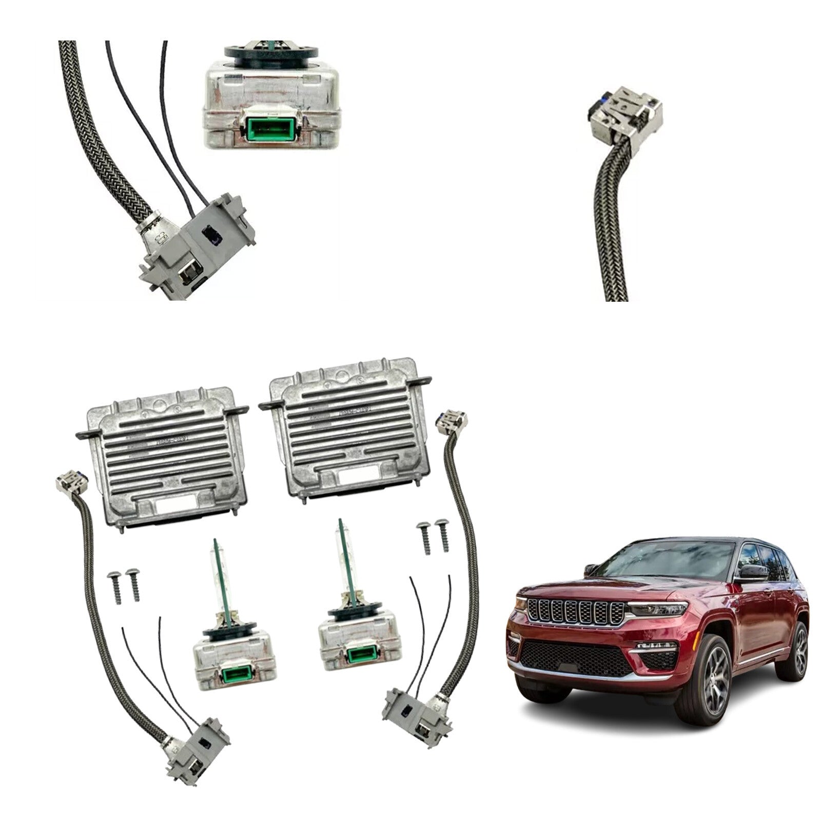 2 Original Equipment Manufacturer (OEM) 14-20 for Jeep Grand Cherokee Xenon Ballast and D3S Bulb Wiring Kit Control Unil5