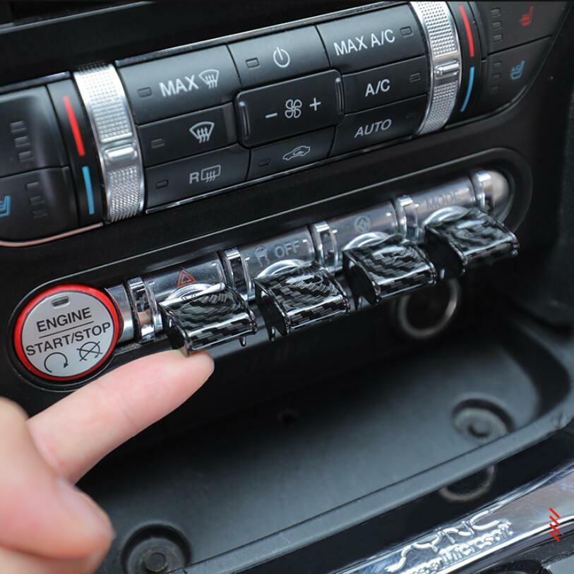 Suitable for 2015-2021 for Ford for Mustang carbon fiber interior center control button switch cover trim