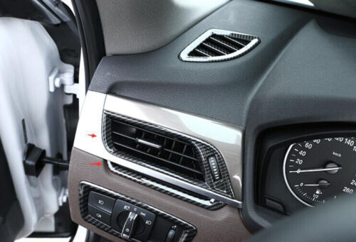 Console LR 4PCS Fit for BMW X2 2018-2021 Air Outlet Vent Trim Carbon Fiber ABS