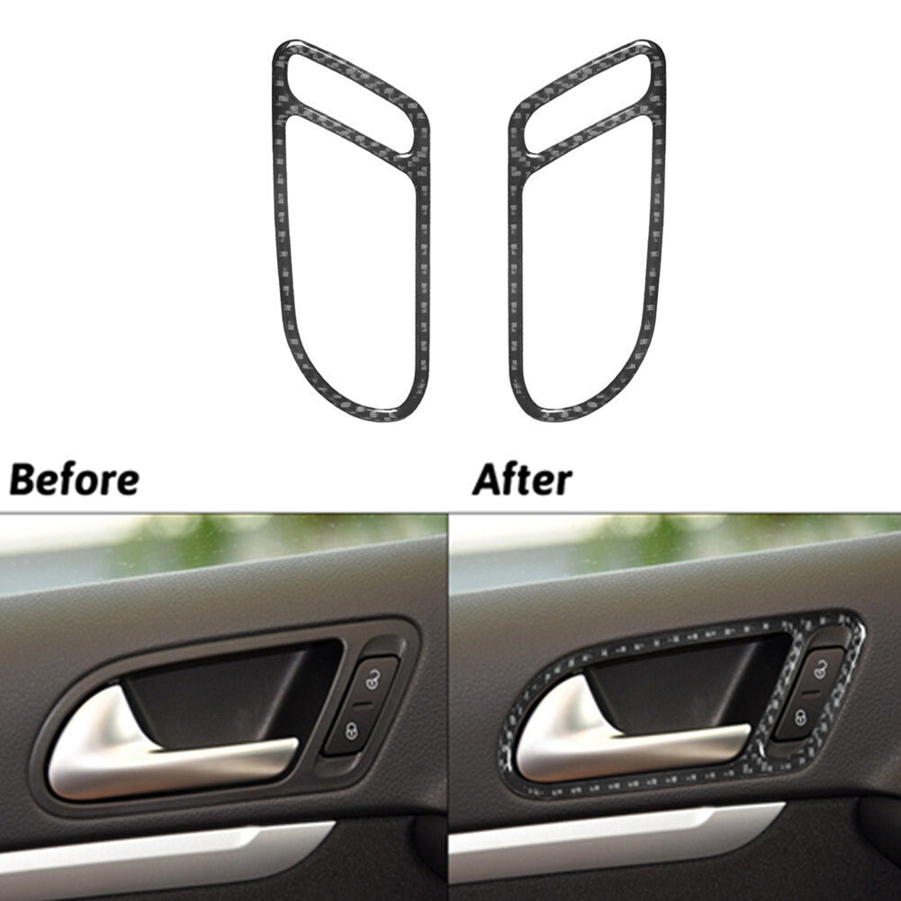 Carbon Fiber Front Door Handel Frame Cover Trim for Volkswagen for Tiguan 2013-2017