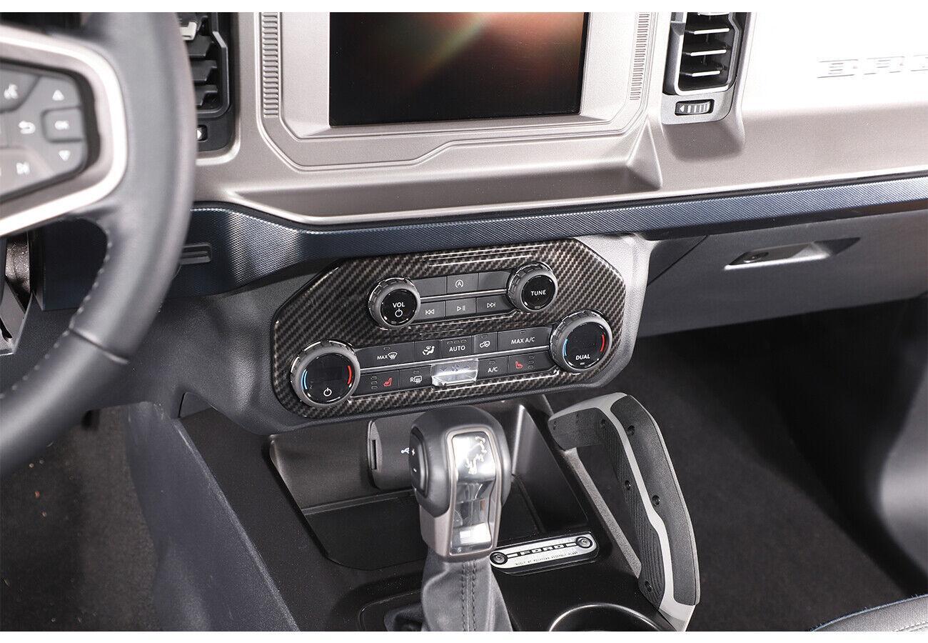 for Ford Bronco 2021-23 Carbon Fiber Central Control A/C Panel Trim Accessories