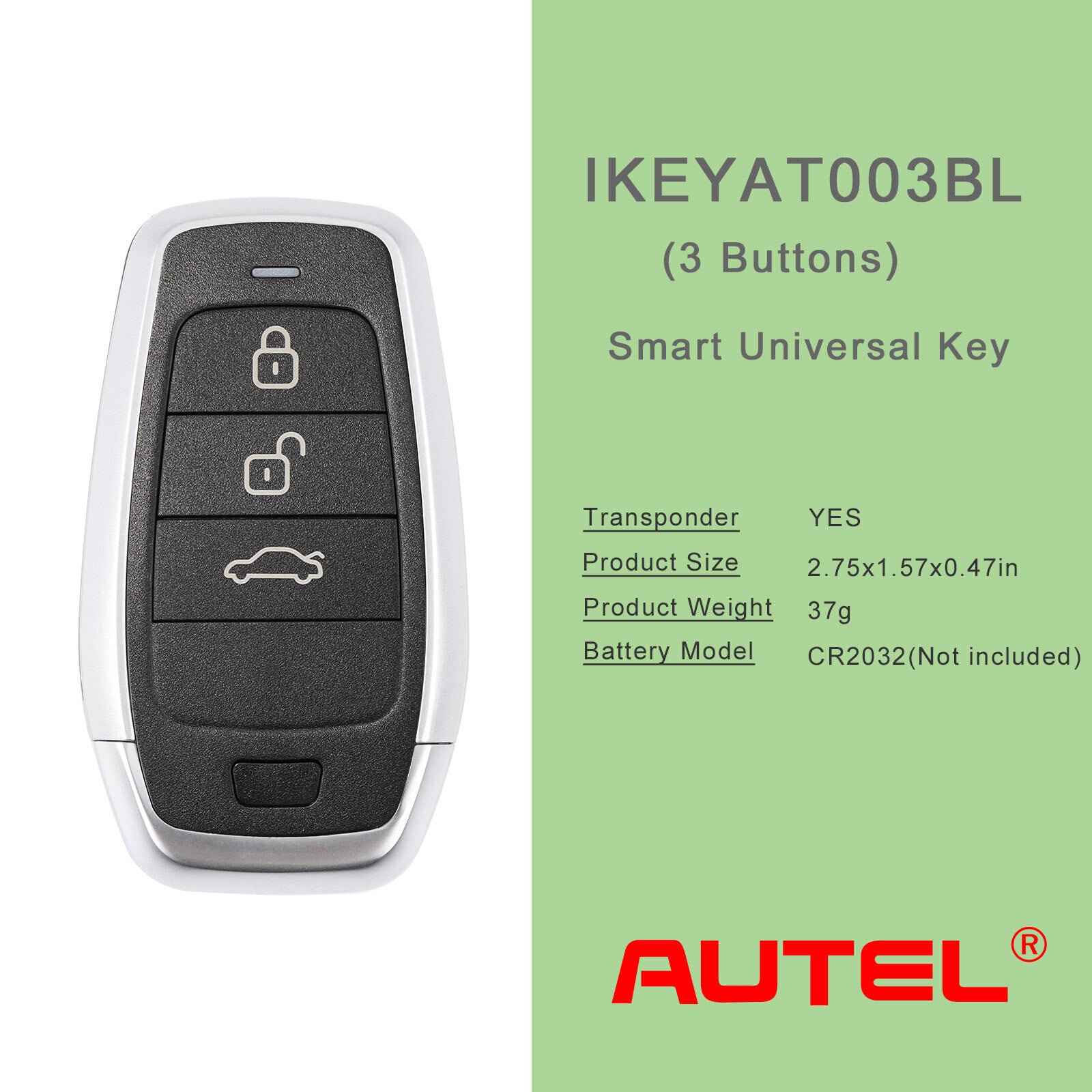 MAXIIM IKEY IKEYAT003BL for Smart Key 3 Buttons Independent Universal