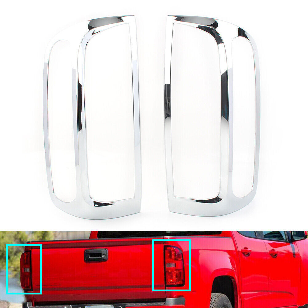 2pcs Rear Tail Light Lamp Frame Trim ABS Chrome Fit for Chevrolet Colorado 2015-2020