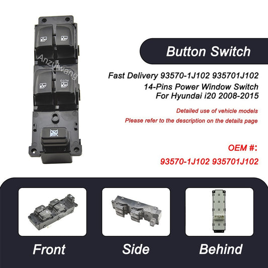Power Windows Switch for Hyundai i20 2008-2015 93570-1J102 935701J102
