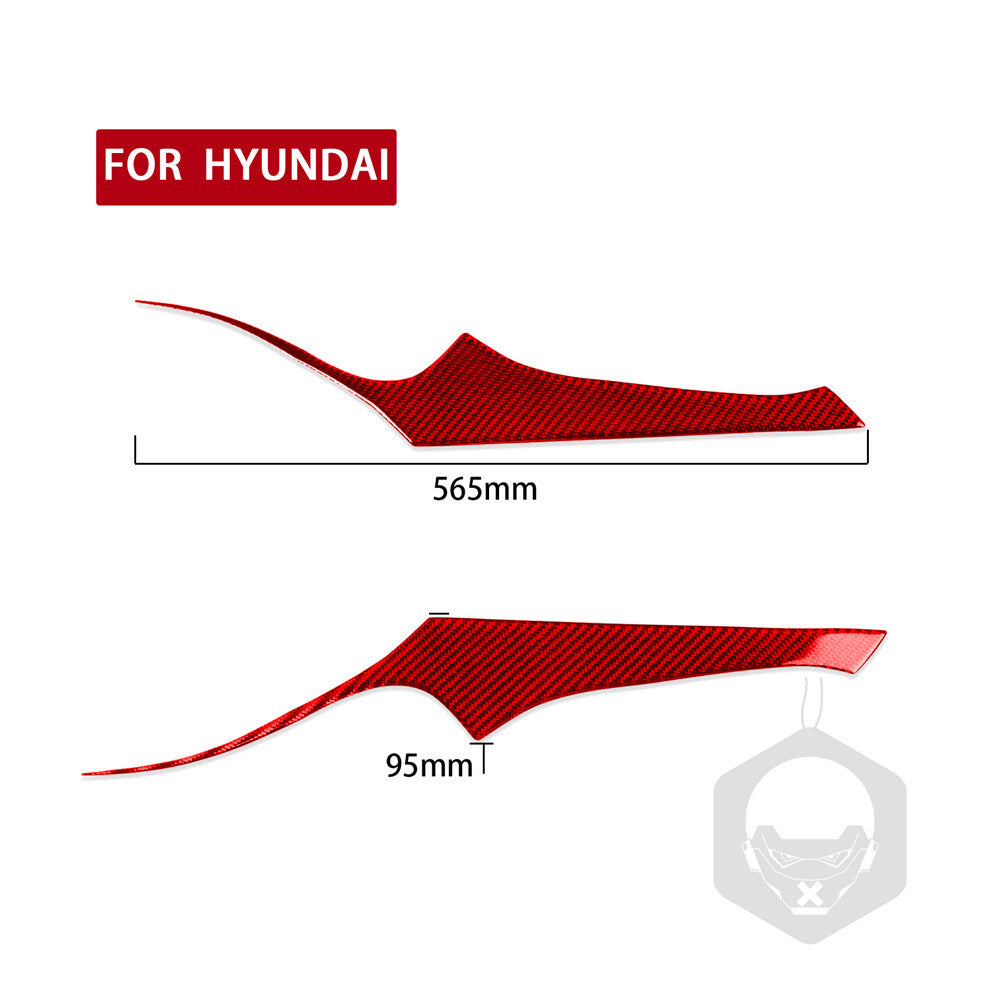 Red Carbon Fiber Headlight Eyelid Eyebrow Trim for Hyundai Tiburon Coupe 2003-06