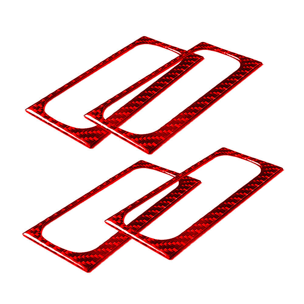 4Pcs Red Carbon Fiber Door Handle Cover Trim for Suzuki Grand Vitara 2006-2013