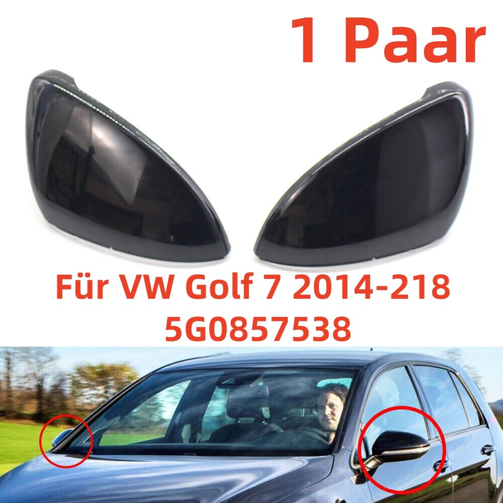 2¡Á F¨¹r for VW for Golf 7 2014-2018 Spiegelkappe Geh?use R¨¹ckspiegels R¨¹ck Links+Rechts