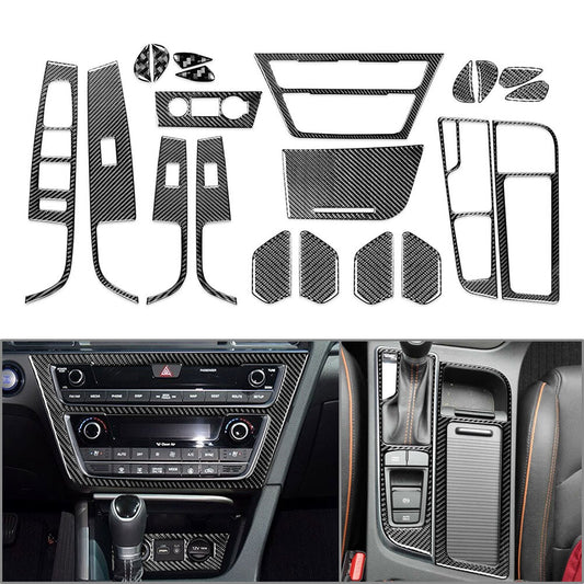 21Pcs Carbon Fiber Interior Dash Trim Kit for Hyundai Sonata