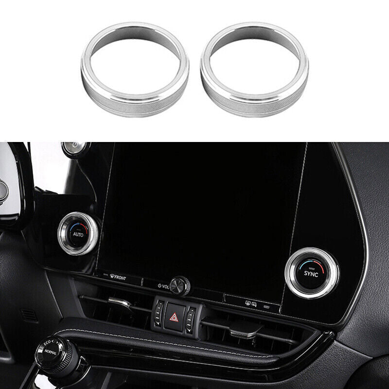 Silver Aluminum Console Air Conditioning Knob Trim 2P for Lexus RX500h 2023-2024