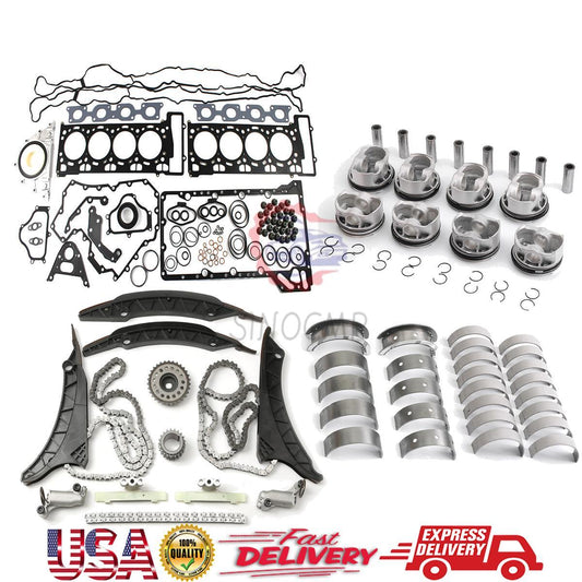 Engine Overhaul Gasket Set Connecting Con Rod Bearing Set Timing Chain for BMW