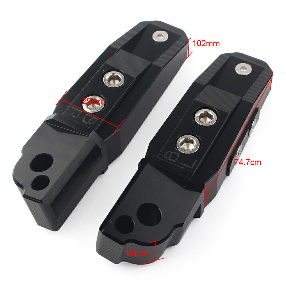 Black Aluminum Rear Passenger Footrests Foot Pegs Pedal for BMW S1000RR R HP4