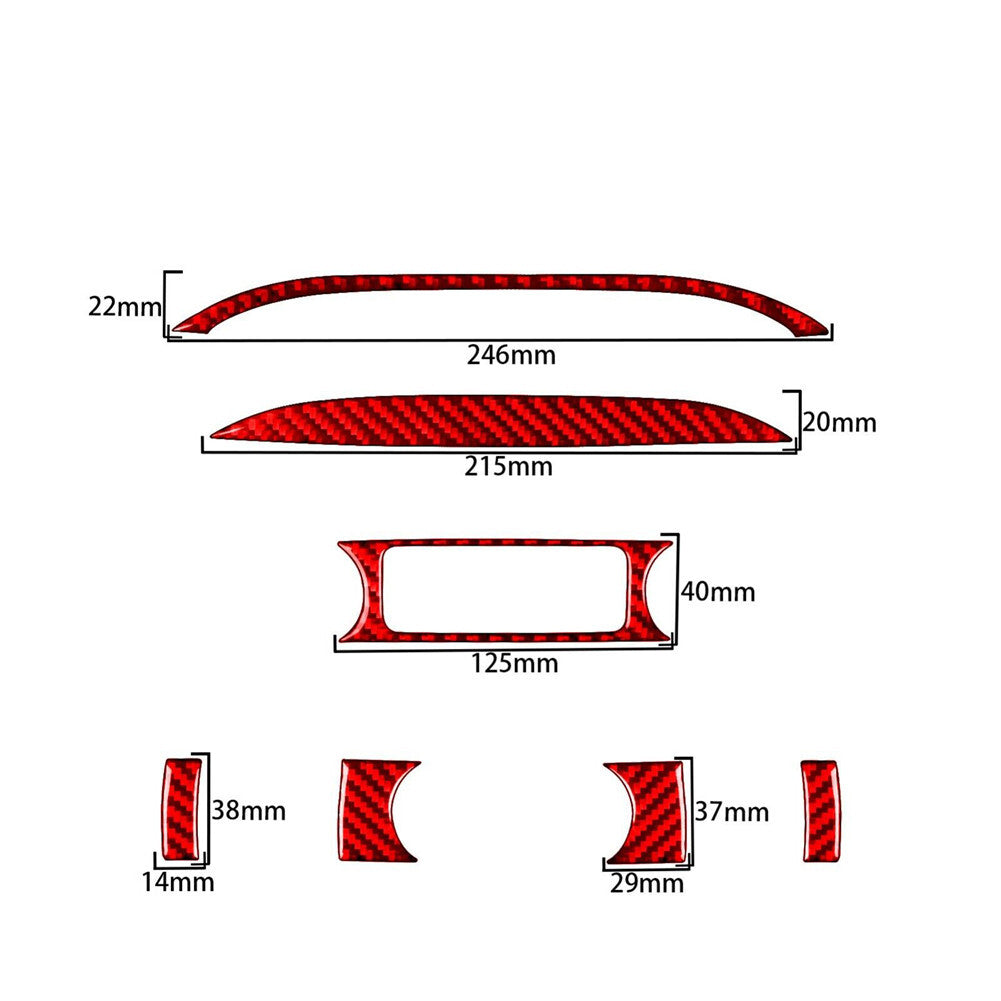 Red Carbon Fiber Media Radio Control Cover Trim For Silverado for GMC for SIERRA 2014-18
