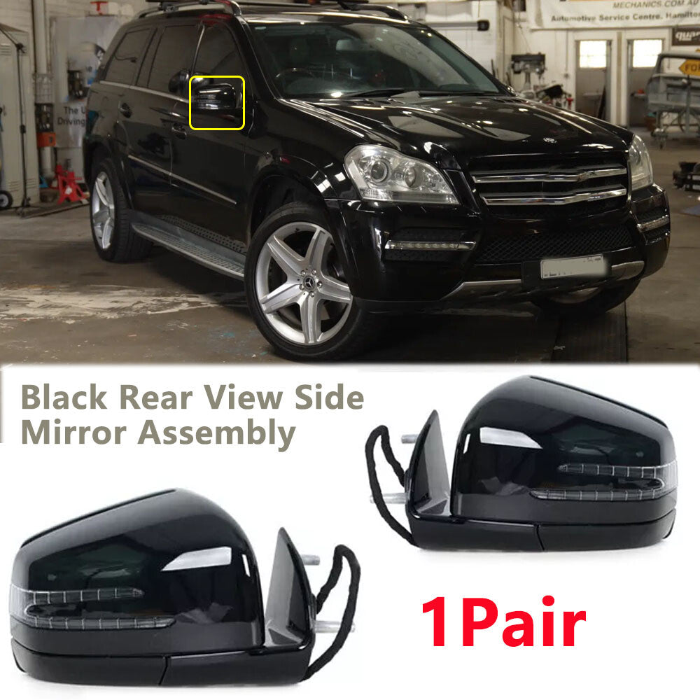 Black Rear View Side Mirror Assembly for Mercedes Benz W164 X164 ML GL 2005-2011