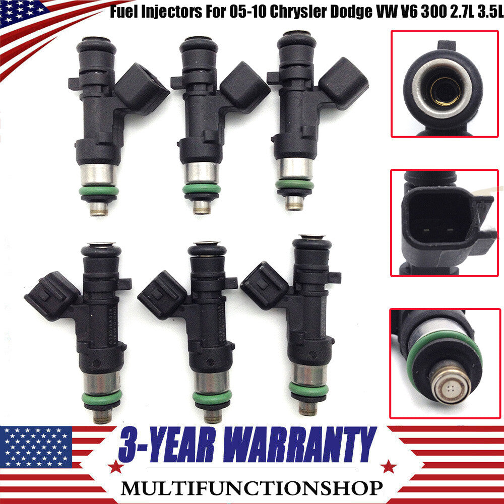 6X Fuel Injectors 2004-2010 for Dodge for Chrysler 300 Sebring 0280158028 4591986AA