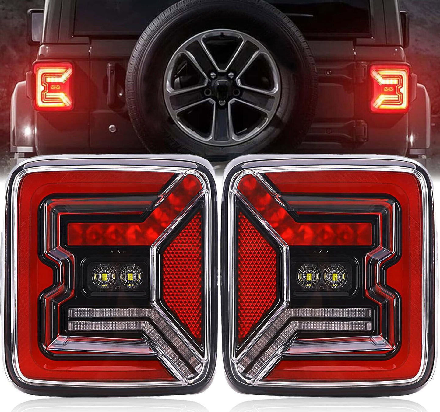 Latest pair of LED taillights and stop lights for Jeep for Wrangler JLU 2018-24
