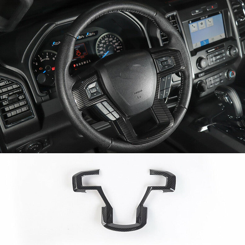 for Ford F150 F-150 2015-2020 Carbon Fiber Inner Steering Wheel Panel Cover Trim
