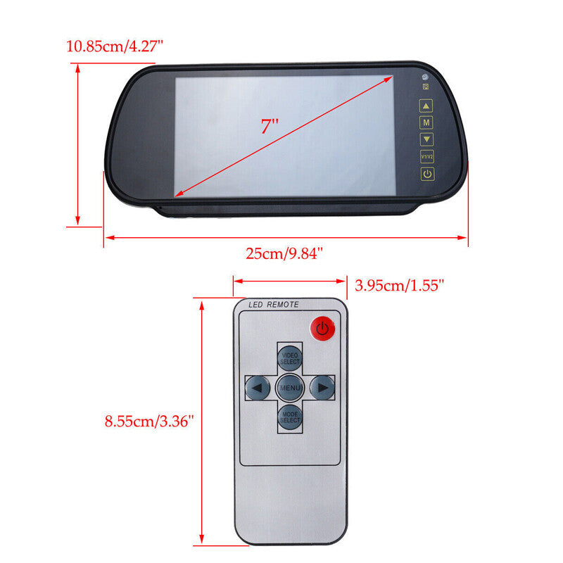 7-inch LCD car rearview mirror screen monitoring system + night vision backup camera