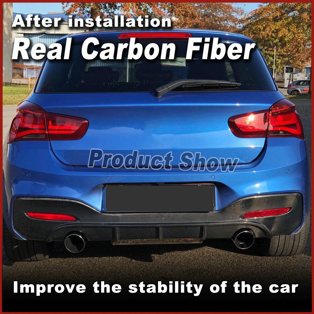Fit for BMW F20 120i M Sport M Tech 16-18 REAL Carbon Rear Bumper Diffuser Lip