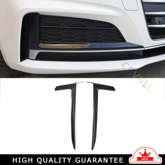 Car Front Fog Lamp Light Strip Trim 2PCS Fit for Audi A5 2017-2019 Carbon Fiber