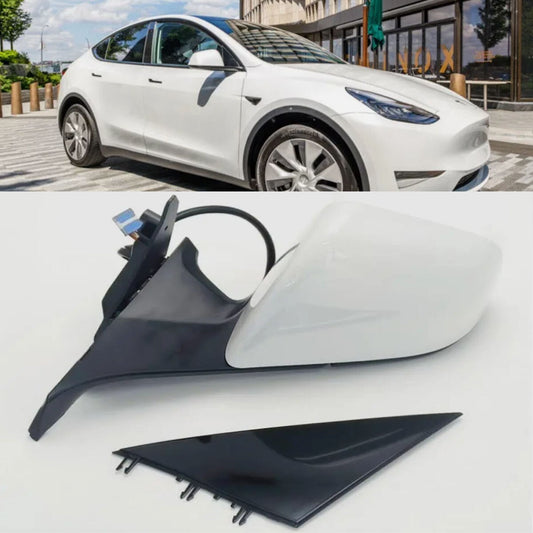 1594111-00-C White Left Side Mirror With Anti-Glare for Tesla for Model Y 2020-2023