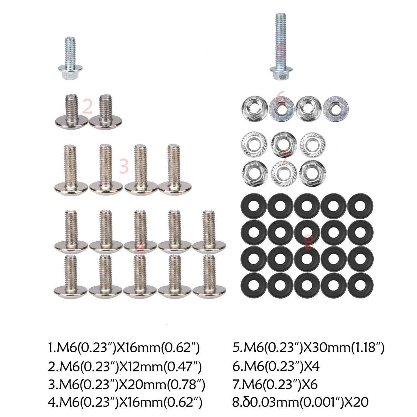 Plastic body bolt kit, for seat , fuel tank, scream kit for KLX110, KX65, DRZ110, RM65, BBR