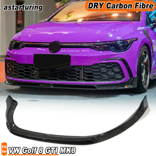 for Volkswagen  for VW for Golf 8 GTIMK8 2021-2024 DRY Carbon Front Bumper Spoiler Lip