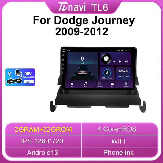 Android Car Radio for Dodge Journey 2009-12 Multimedia Carplay Stereo Player GPS