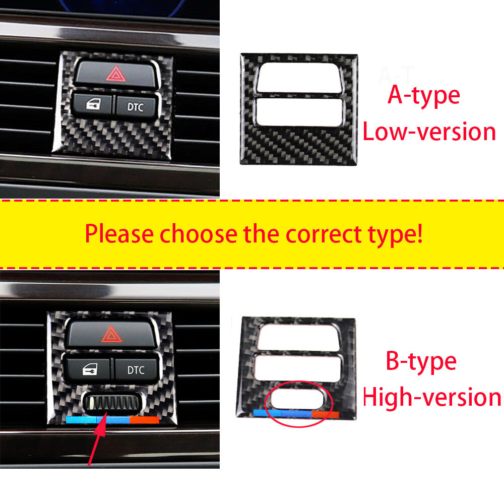 5¡ÁCarbon Fiber Air Vent Outlet Trim for BMW 3 Series E90 E92 2005-12 low-version